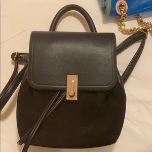Black backpack purse